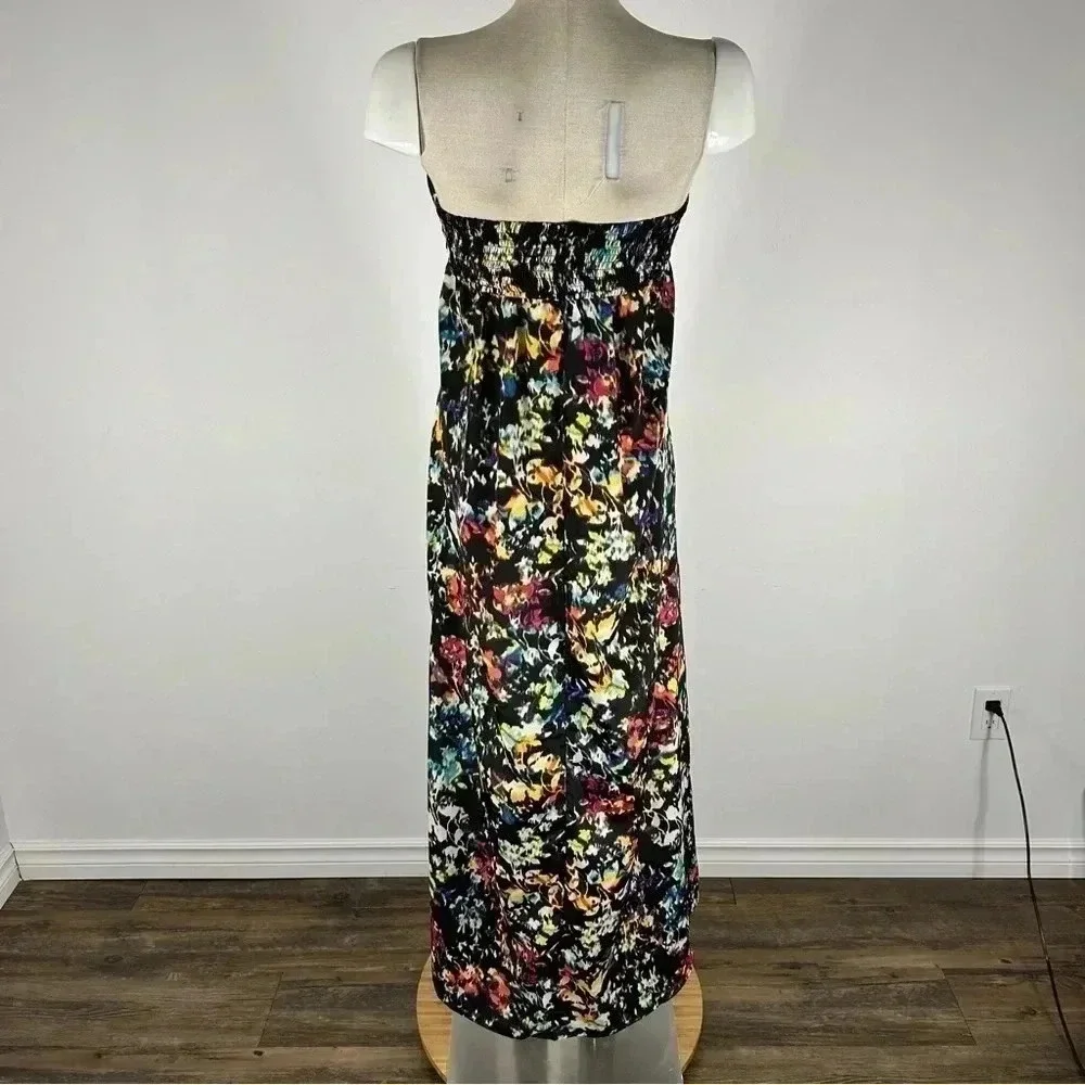 Xhilaration Abstract Watercolor Strapless Maxi Dress S - Picture 2 of 10